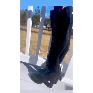 ALDO Knee High Black High Heel Dress Boots